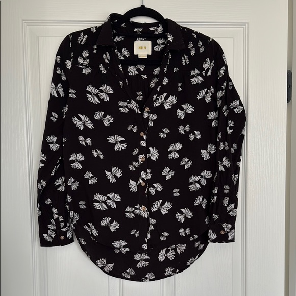 MAEVE Anthropologie Emory Button Down with Bow Print - Picture 3 of 9